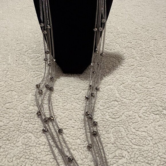 5 Strand Glass Bead Necklace with Matching Earrings - Picture 5 of 5